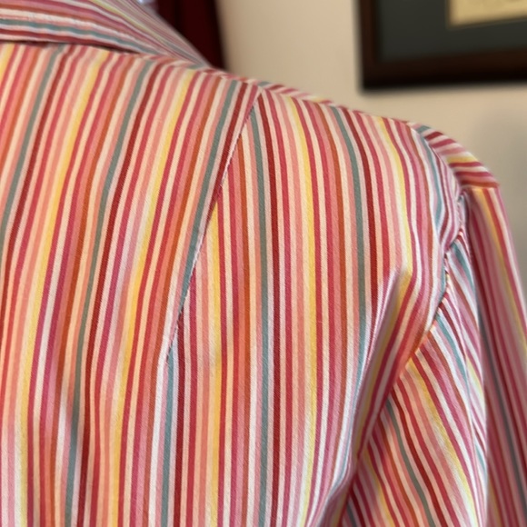 Moda international ladies, striped button-down blouse. M. Very good condition. - Picture 9 of 12